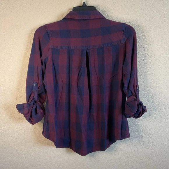 Tinsel Womens Plaid Long Sleeve‎ Button Down Top Size Medium - Picture 2 of 6